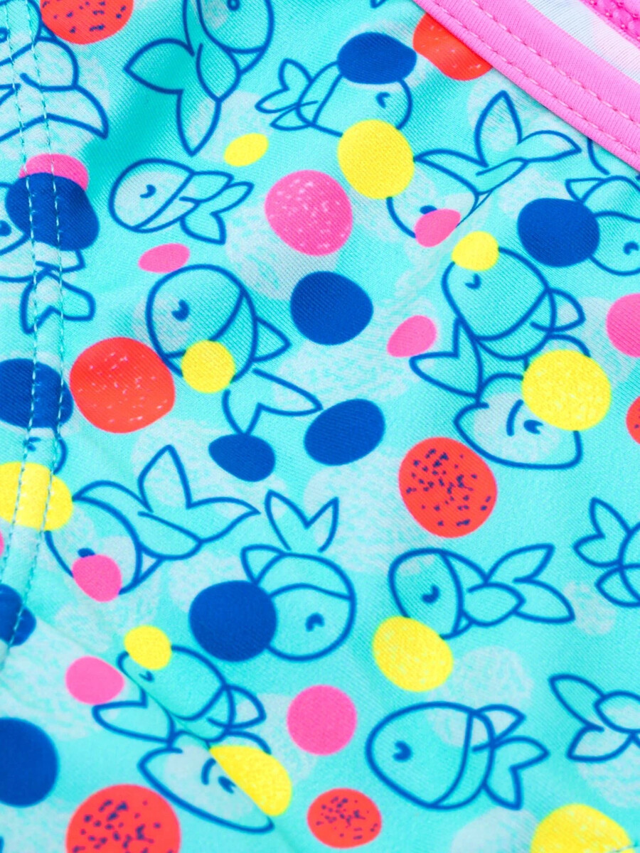 Купальные трусы с изображением рыбок для девочек Mark Formelle, цвет рыбки на голубом 07627745 - фото 3
