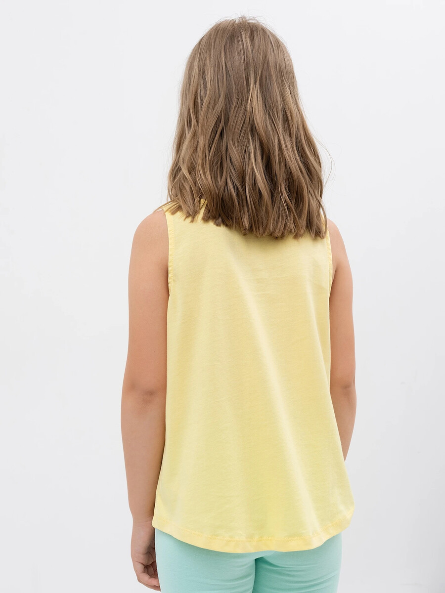Хлопковый длинный топ в желтом цвете для девочек Mark Formelle 07627768 - фото 2