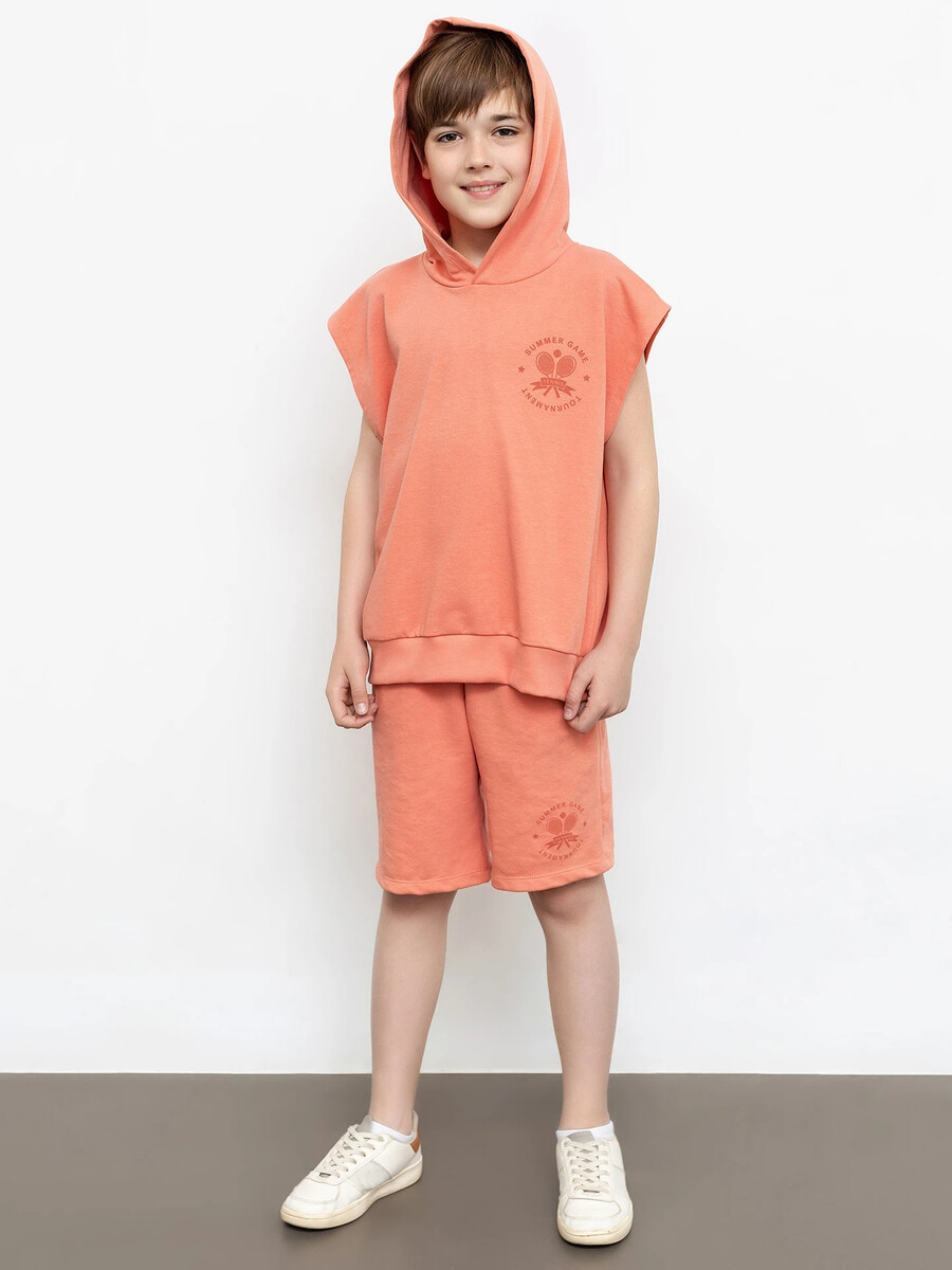 Свободные шорты для мальчиков Mark Formelle, цвет оранжевый +печать 07627890 - фото 1