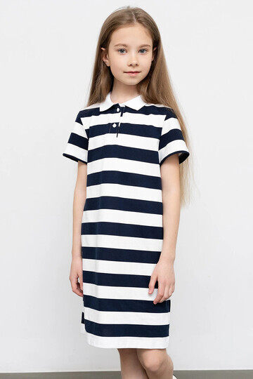 Платье-футболка с воротничком для девоче