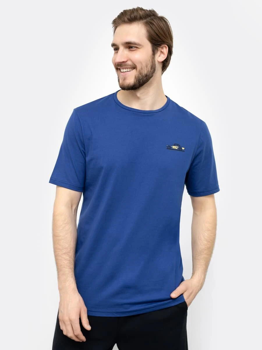 Хлопковая мужская футболка Mark Formelle, цвет синий 07627986 - фото 1
