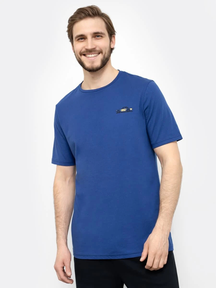 Хлопковая мужская футболка Mark Formelle, цвет синий 07627986 - фото 2