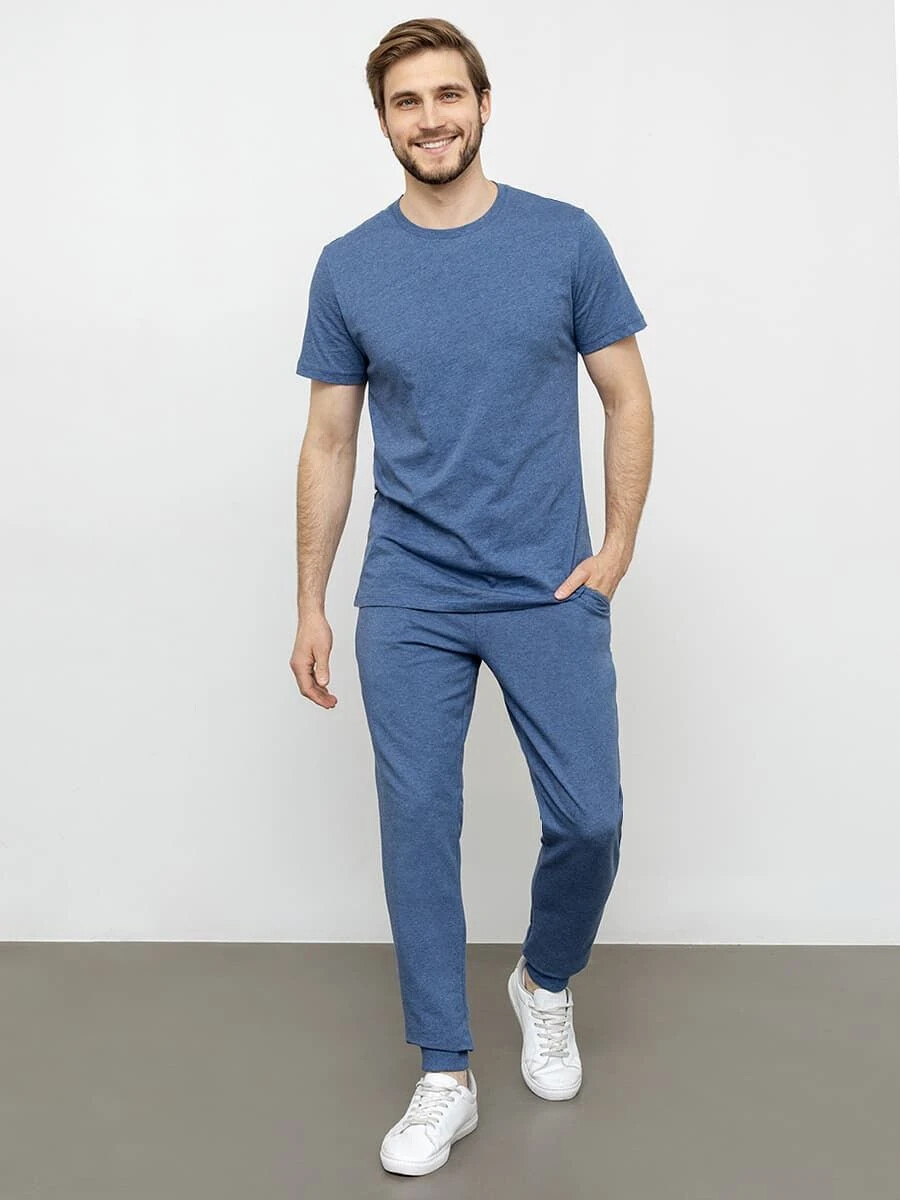 Мужские брюки для дома и отдыха Mark Formelle, цвет джинсовый меланж 5548g 07628010 - фото 1