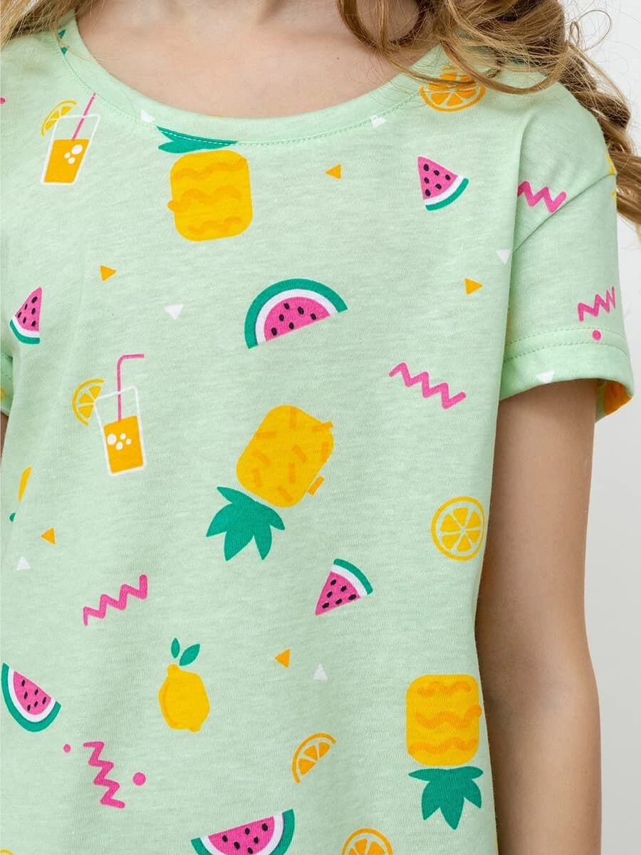 Сорочка ночная для девочек Mark Formelle, цвет фрукты на св.зеленом 07628090 - фото 4