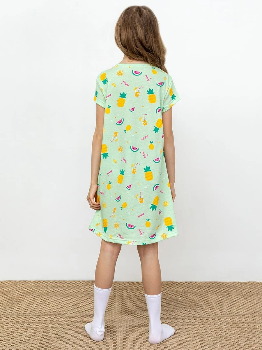 Сорочка ночная для девочек Mark Formelle, цвет фрукты на св.зеленом 07628090 - фото 3