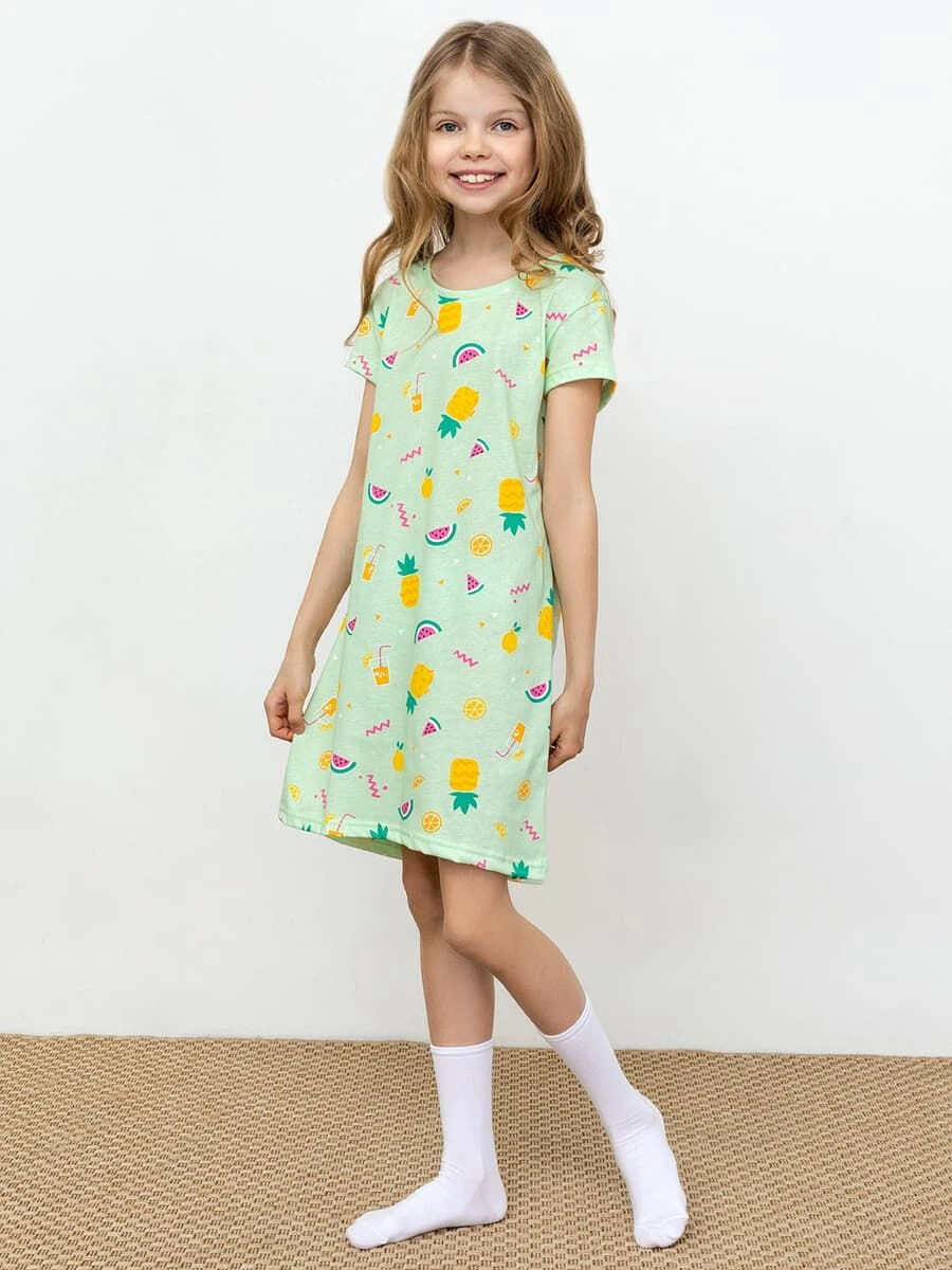 Сорочка ночная для девочек Mark Formelle, цвет фрукты на св.зеленом 07628090 - фото 1