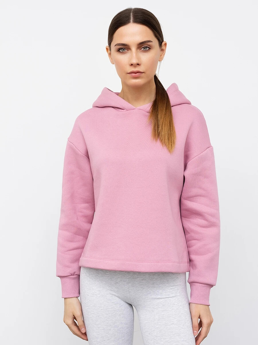 фото Укороченное худи женское в лиловом цвете mark formelle