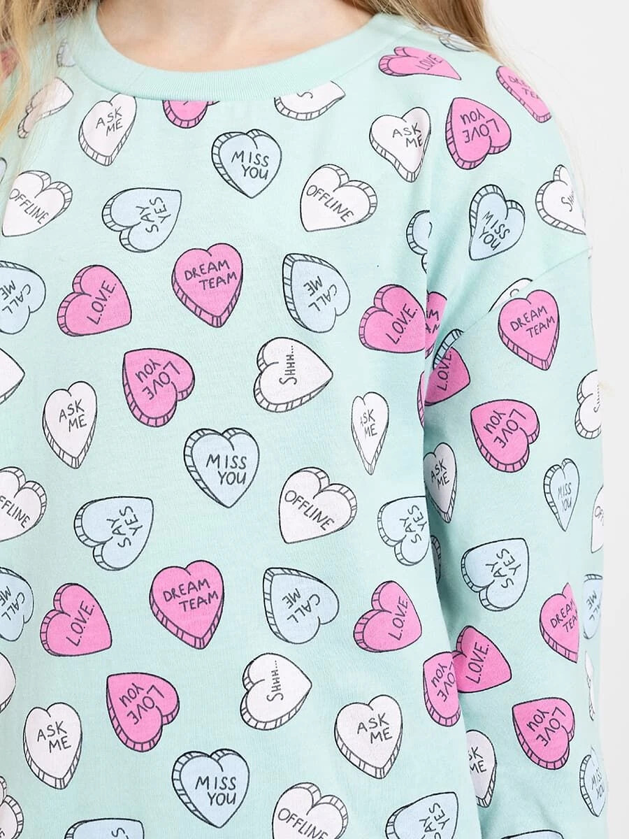 Сорочка ночная для девочек Mark Formelle, цвет сердца на ментоле 07628277 - фото 4