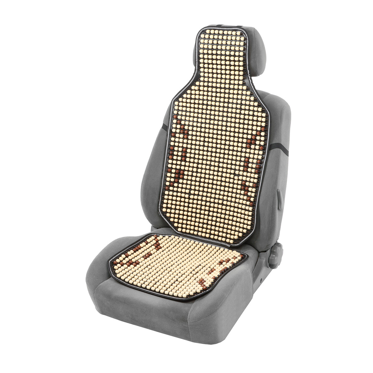 Накидка-массажер на сиденье, 126×42 см, с поясничной опорой, бежевый накидка массажер на сиденье из бамбука 37 х 36 см светлый