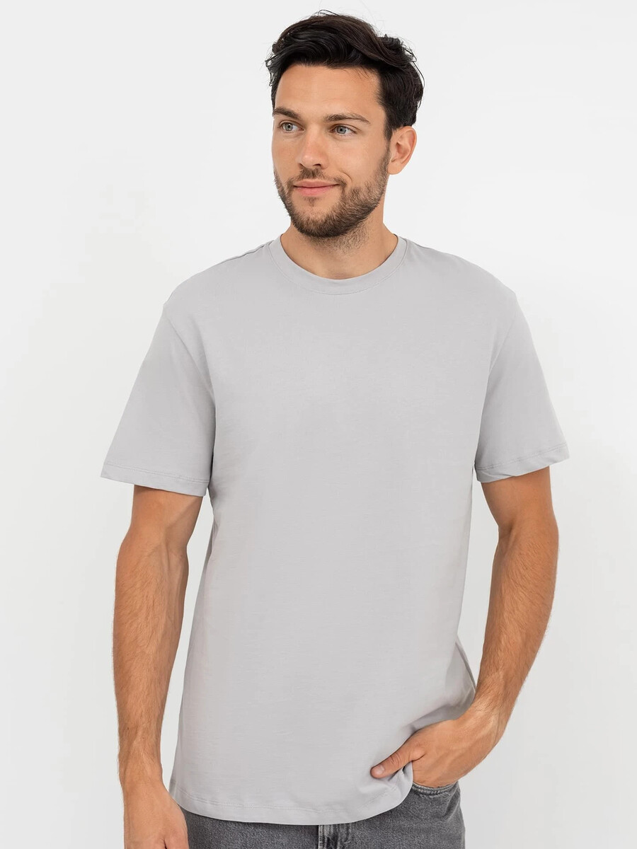 Свободная однотонная футболка в сером цвете Mark Formelle 07634142 - фото 1