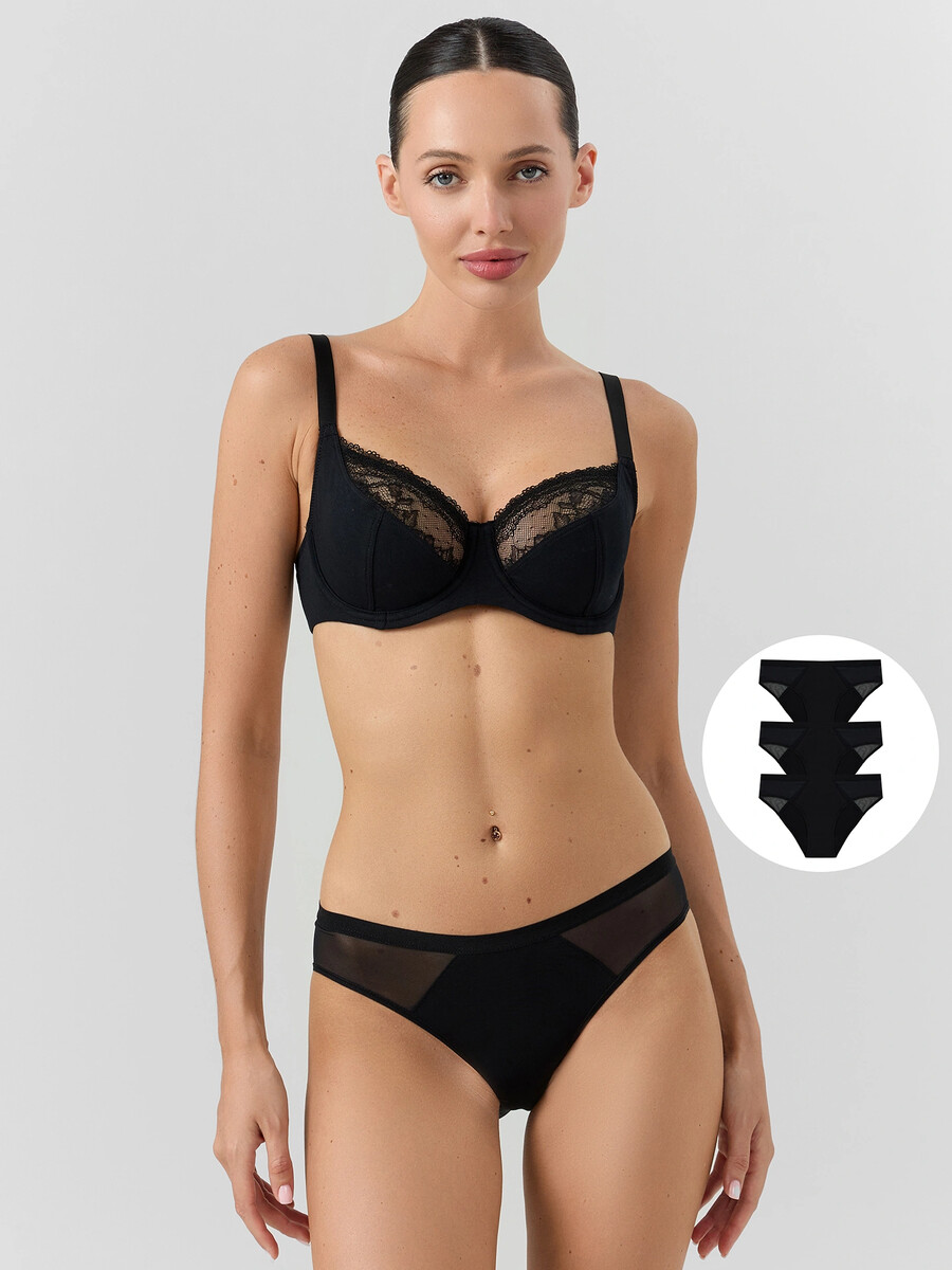 

Трусы женские мультипак (3 шт.), Черный