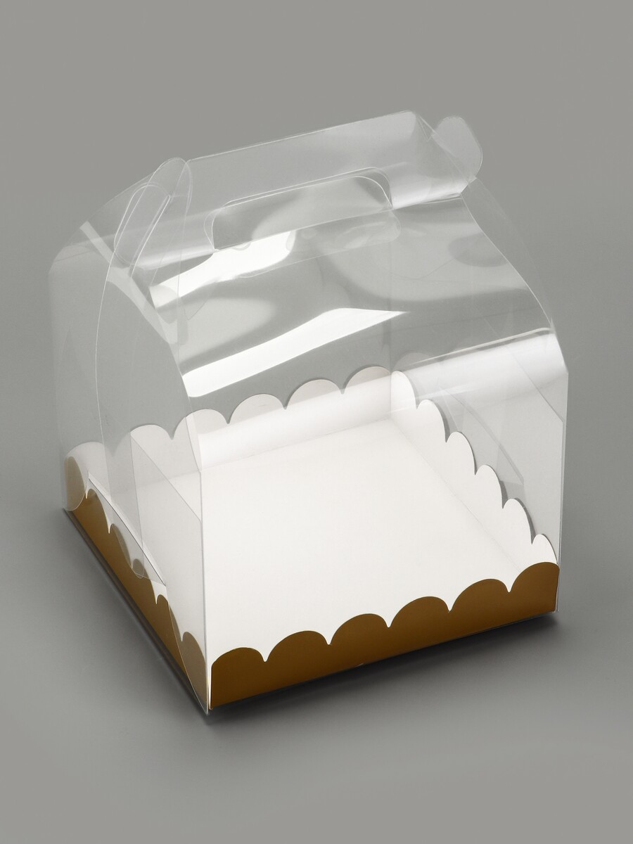 

Pvc коробка для бенто - торта 16×16×12 см, Прозрачный