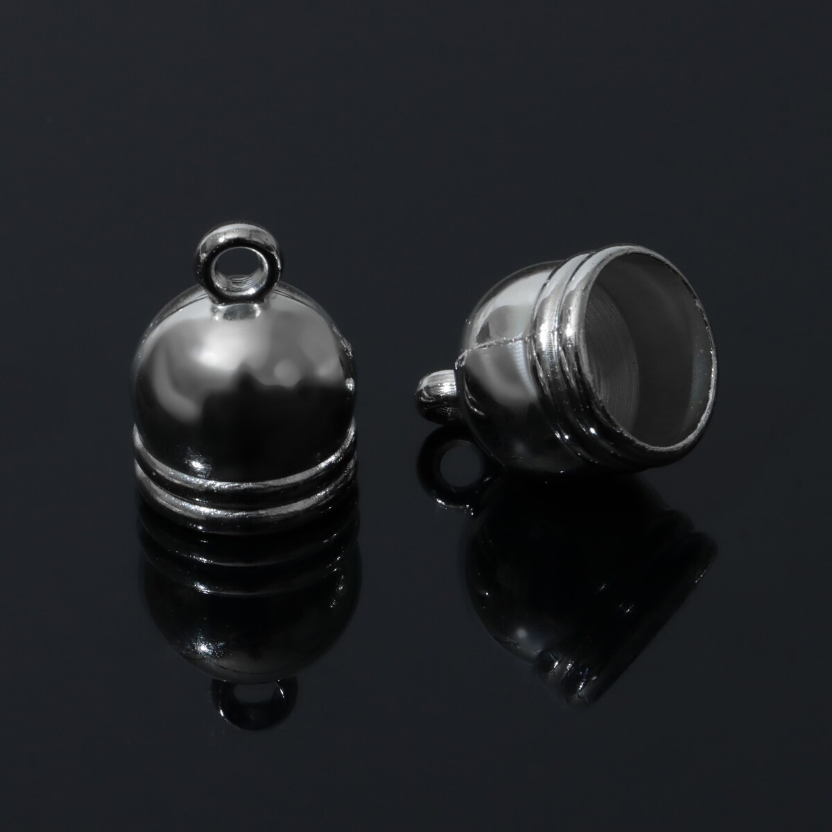 Концевик-шапочка клеевой 1,8×1,4×1,4 см, (набор 10 шт.), цвет серебро замок концевик магнитный l 20мм вн d 9мм набор 2шт серебро