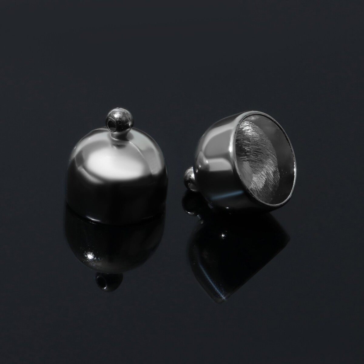 Концевик-шапочка клеевой 1,8×1,6×1,6 см, (набор 20 шт.), цвет серебро замок концевик магнитный l 20мм вн d 9мм набор 2шт серебро