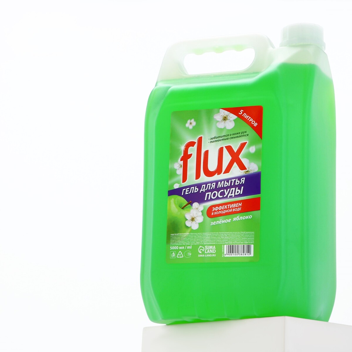 

Средство для мытья посуды, 5 л, аромат яблока, flux, Зеленый