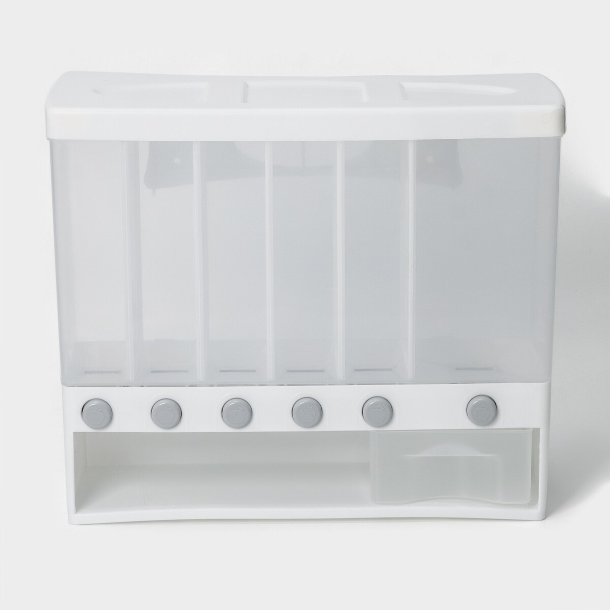 фото Органайзер для сыпучих продуктов с 6 ячейками, 39×14,5×32 см, цвет белый no brand