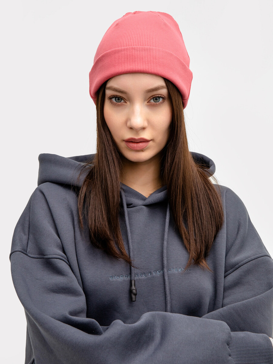 фото Шапка молодежная бини розовая mark formelle