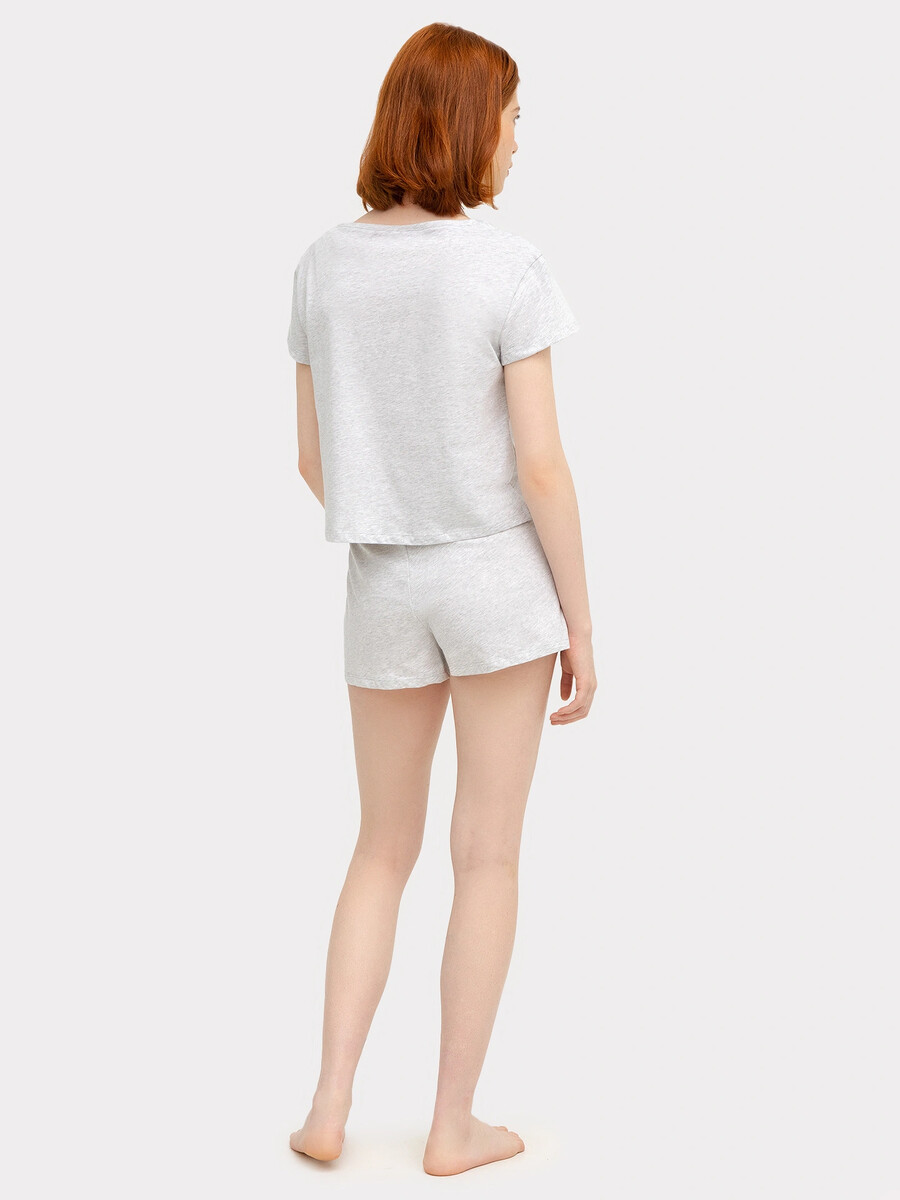 Комплект женский (футболка, шорты) Mark Formelle, цвет серый 07733971 - фото 4