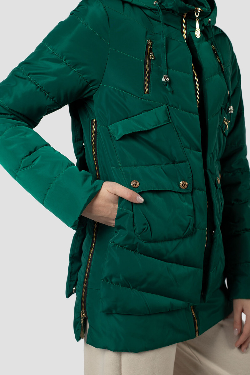 Куртка демисезонная (синтепон 150) EL PODIO, размер 42, цвет зеленый 07739587 - фото 4
