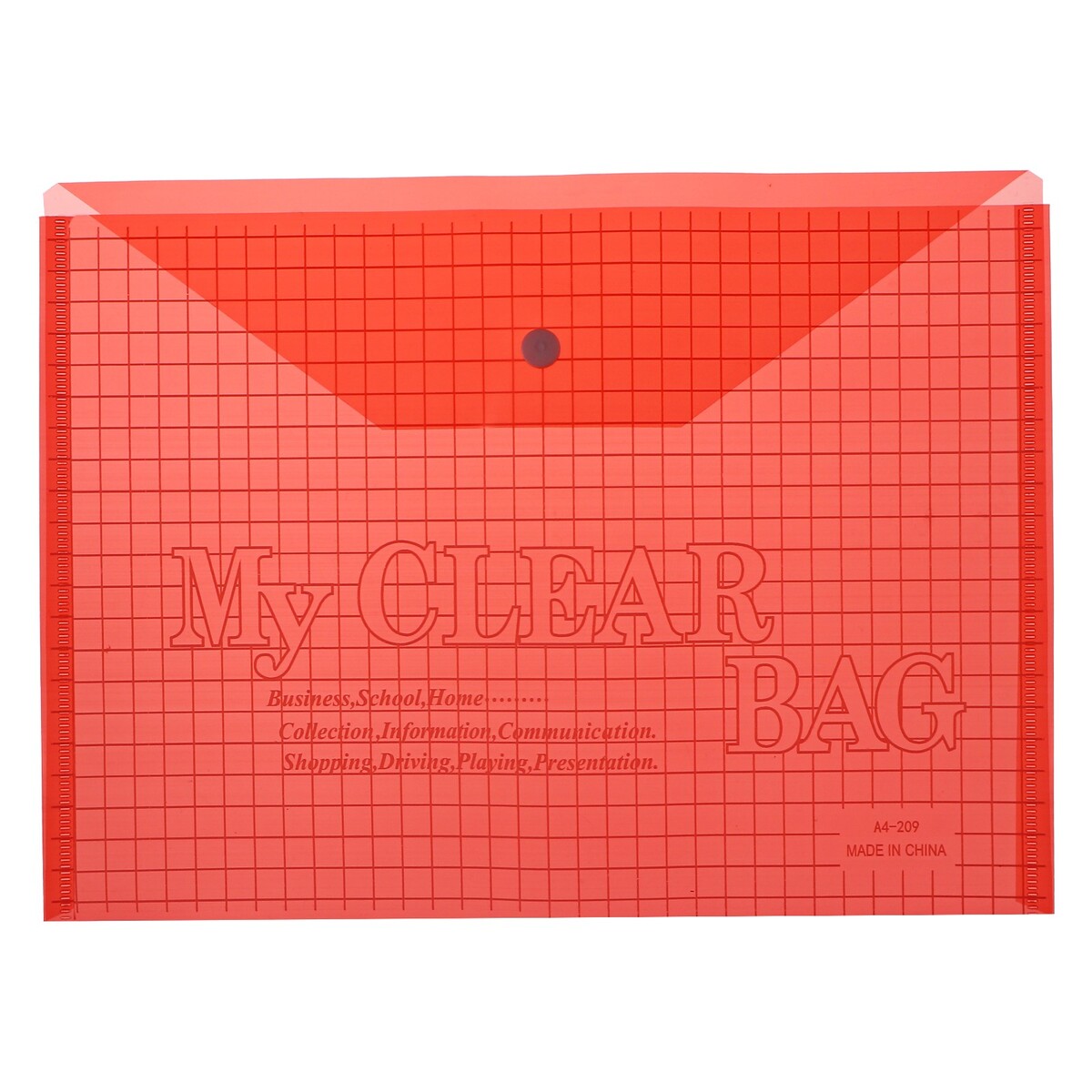 Набор папок-конвертов на кнопке а4, 180 мкр, 12 штук, клетка тонированная красная набор папка конверт на кнопке 12 штук формат а6 180мкр ассорти