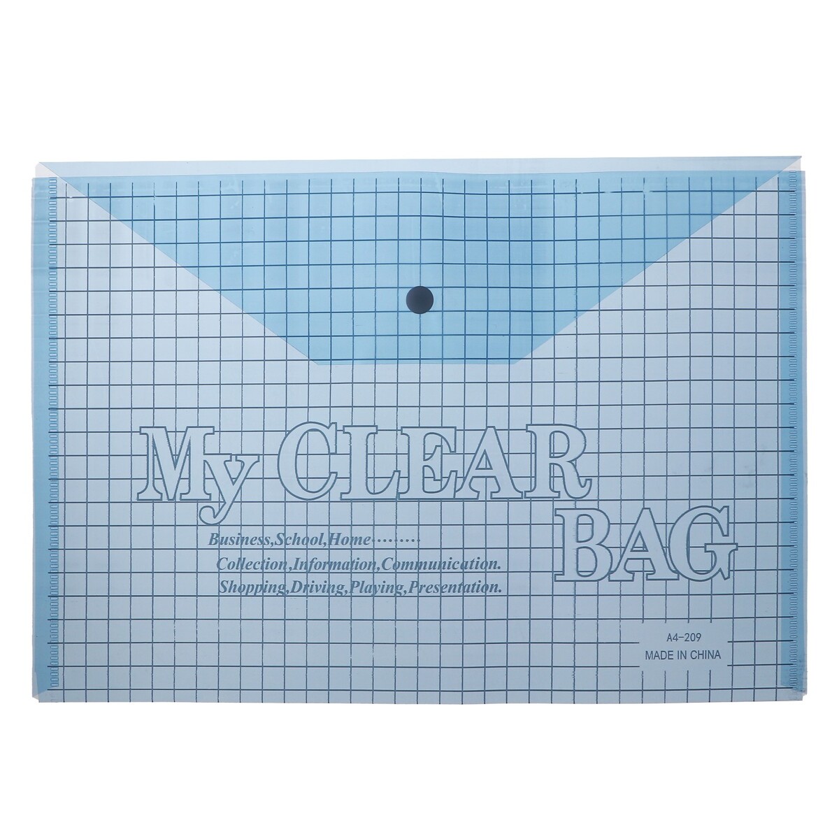 Набор папок-конвертов на кнопке а4, 180 мкр, 12 штук, клетка тонированная синяя набор папка конверт на кнопке 12 штук calligrata формат а6 180мкр вертикальная тонированная