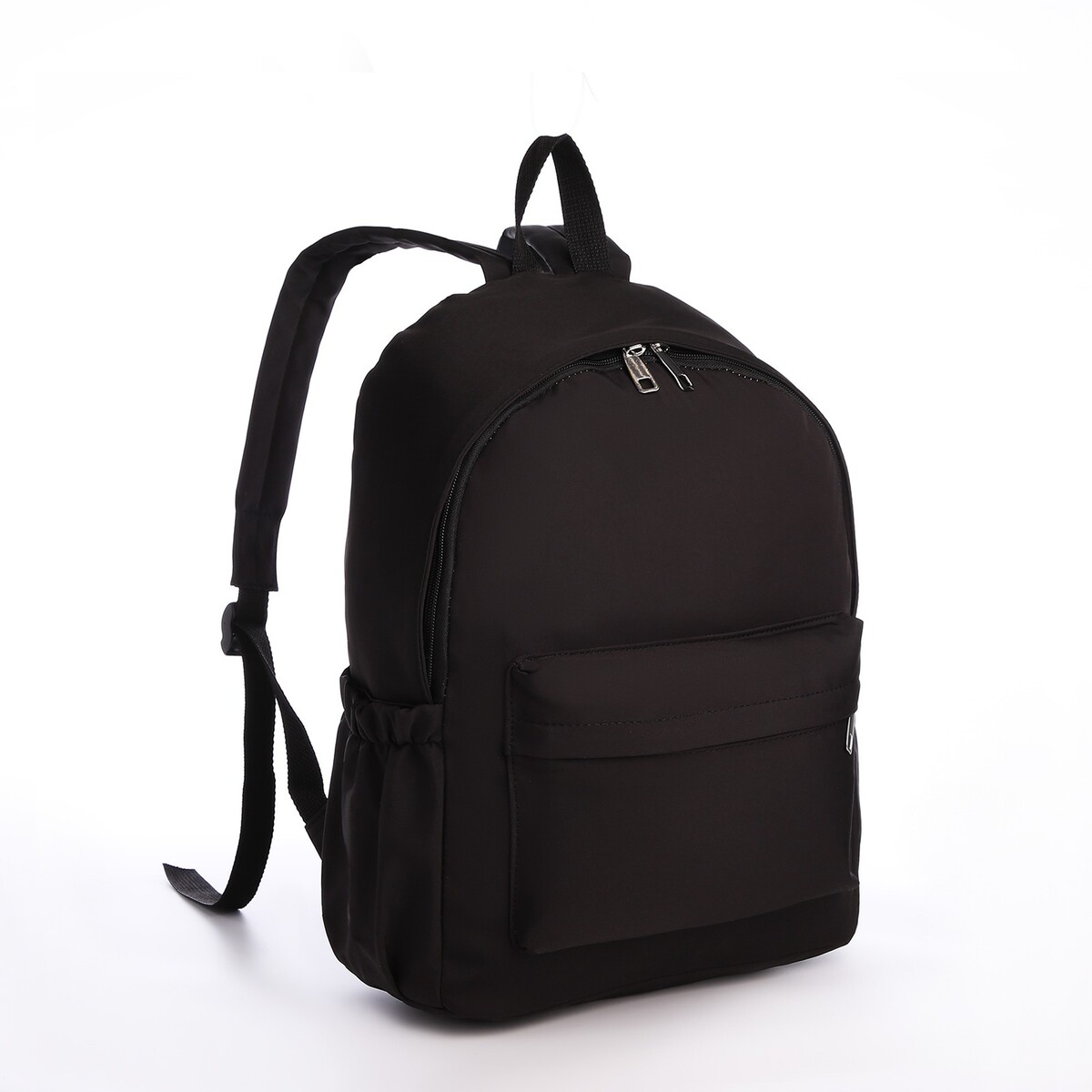 Рюкзак молодежный из текстиля на молнии, 4 кармана, цвет черный
