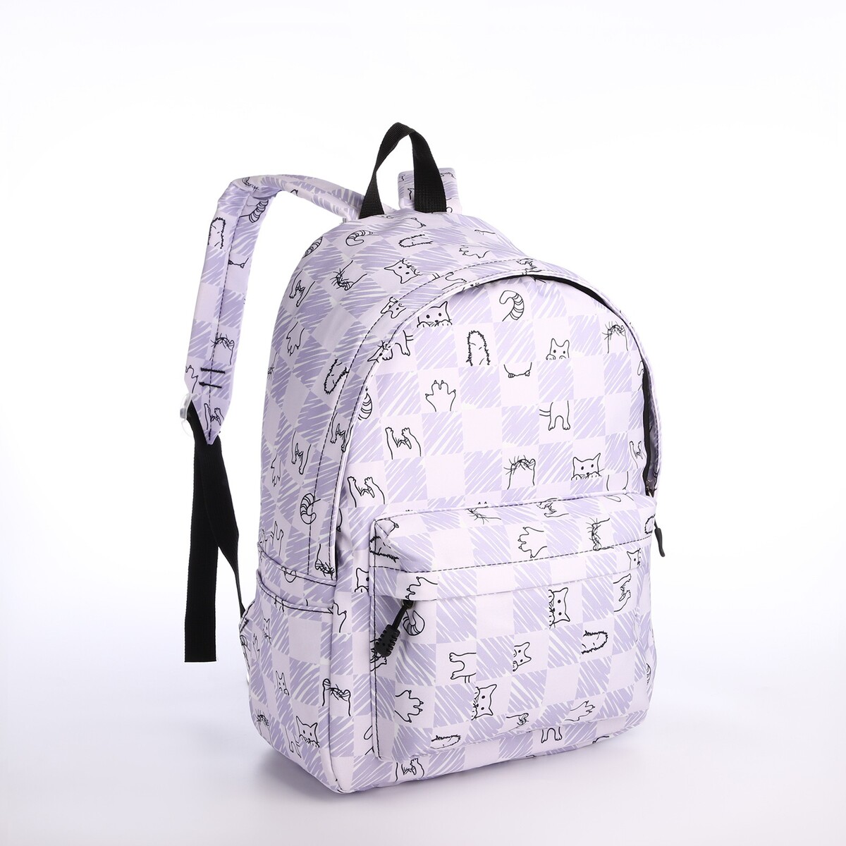 Рюкзак школьный из текстиля на молнии, 4 кармана, цвет сиреневый рюкзак школьный из текстиля на молнии 4 кармана сиреневый