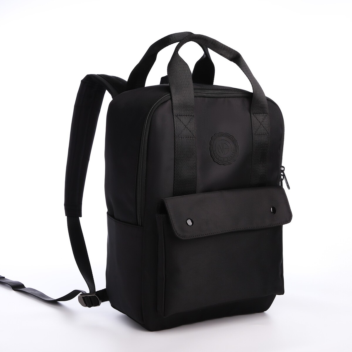 Рюкзак молодежный из текстиля на молнии, отдел для ноутбука, 4 кармана, цвет черный рюкзак pixel one для ноутбука чёрно жёлтый