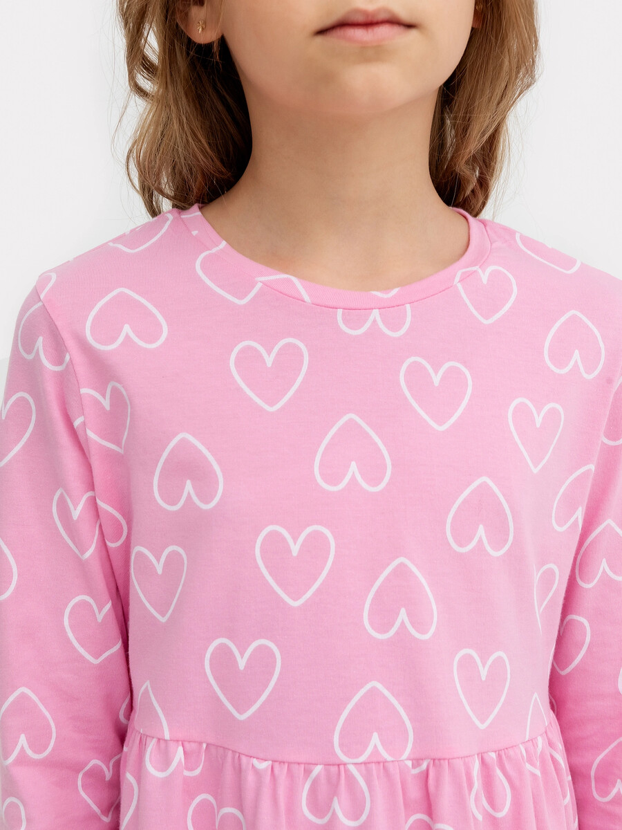фото Платье для девочек розовое с сердечками mark formelle