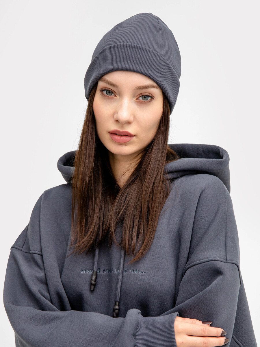 фото Шапка женская бини серая mark formelle