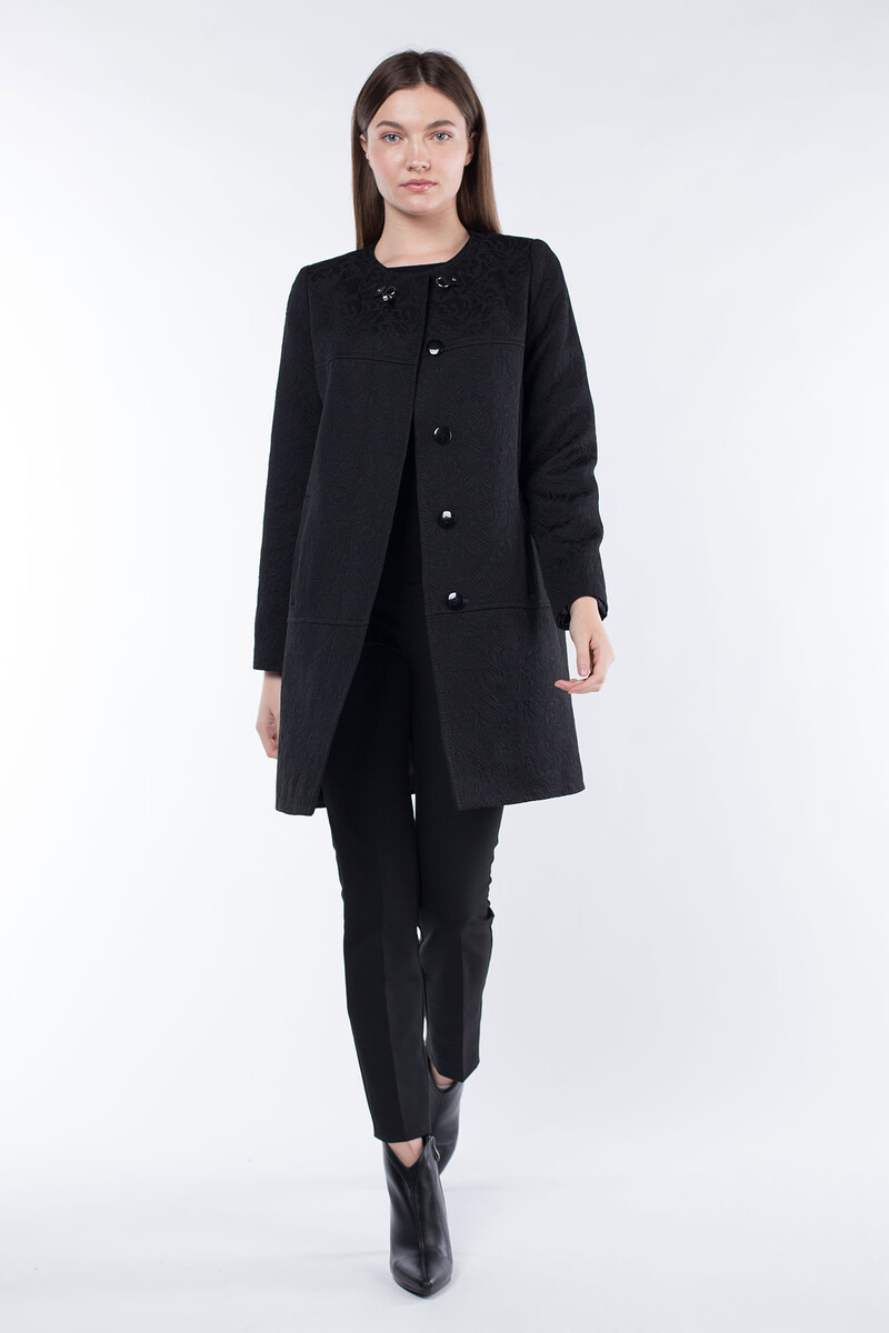 Пальто облегченное EL PODIO, размер 46, цвет черный 07980500 однобортное - фото 3
