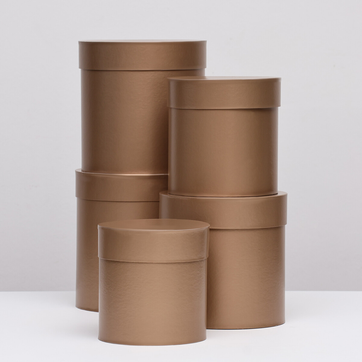 

Набор круглых коробок 5в1, Бронзовый