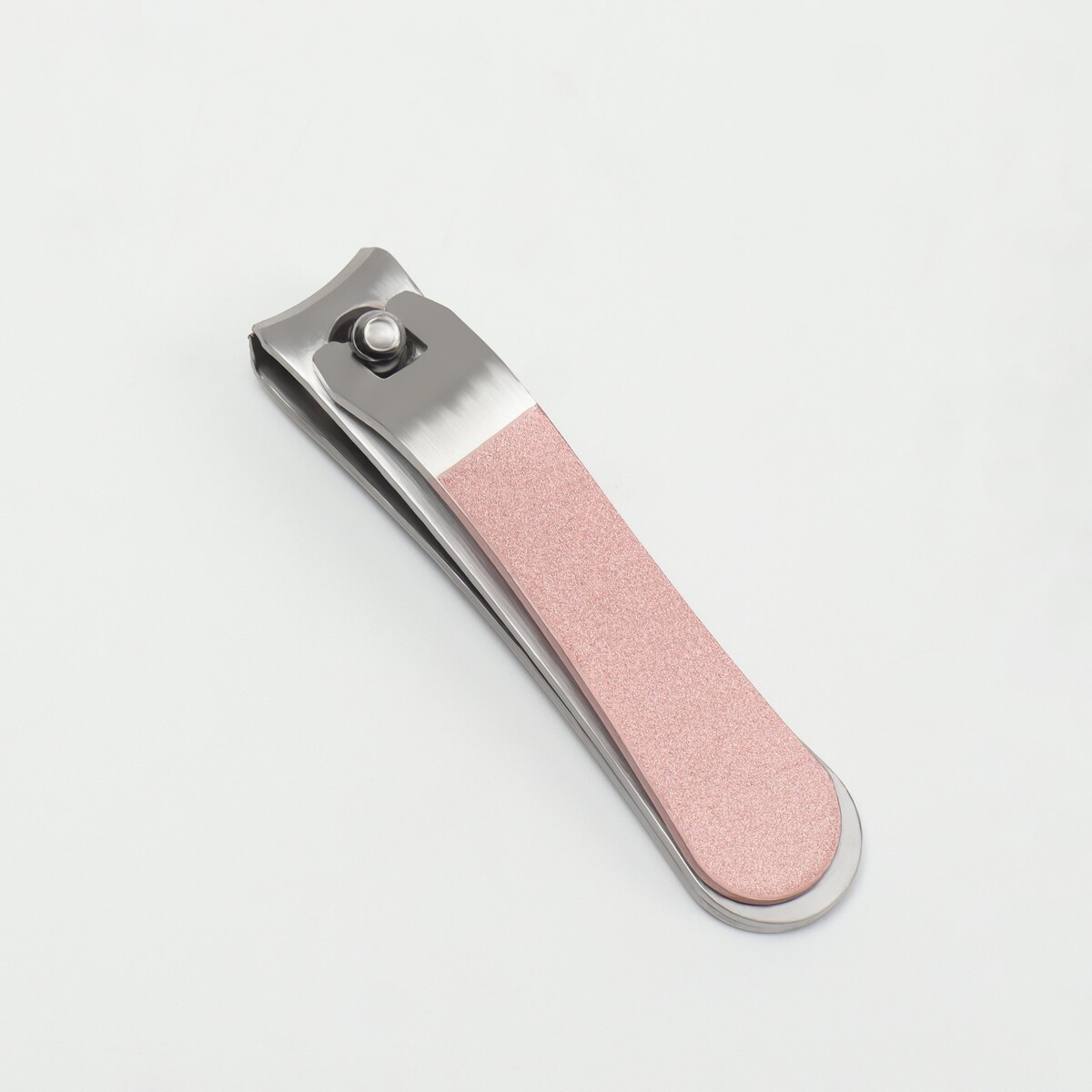 Кусачки-книпсер маникюрные, 5,5 см, цвет серебристый/розовый кусачки книпсер маникюрные с пилкой прорезиненная ручка 6 см серебристый