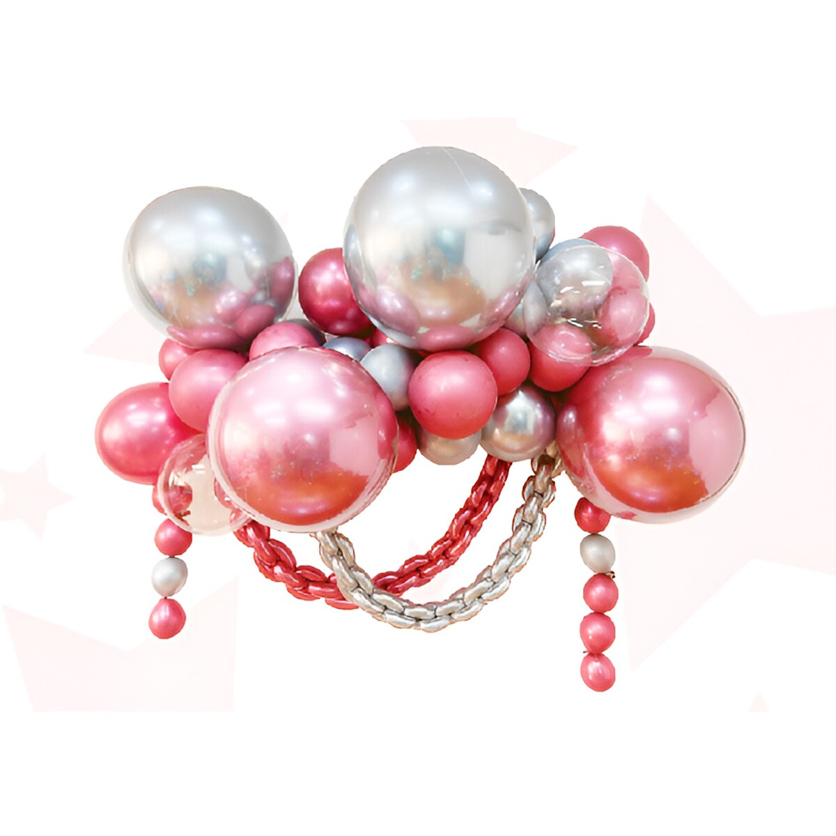 Набор для создания композиций из воздушных шаров, набор 52 шт., серебро, розовый набор для создания открытки из фетра