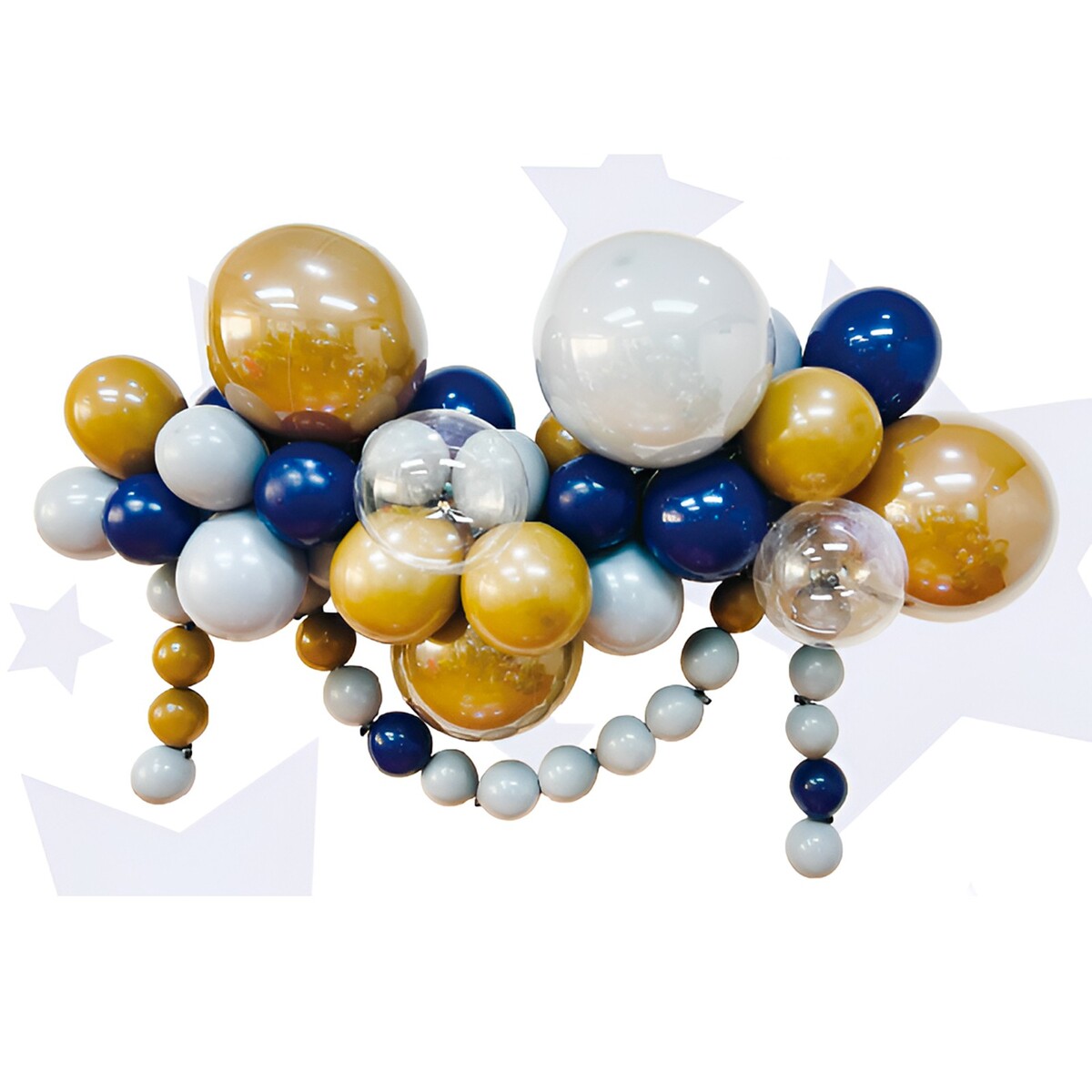 Набор для создания композиций из воздушных шаров, набор 52 шт., коричневый, серебро, синий 100622 набор для создания сумки из фетра
