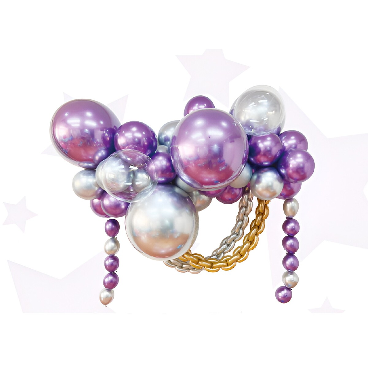 Набор для создания композиций из воздушных шаров, набор 52 шт., фиолетовый, серебро nebulous stars детский набор для создания украшений ободок резинка заколка для волос