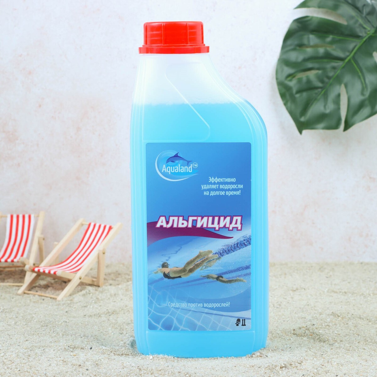 Средство для очистки воды в бассейне aqualand, от водорослей, 1 л дезинфицирующее средство aqualand хлор таблетки 50 шт х 3 3 г