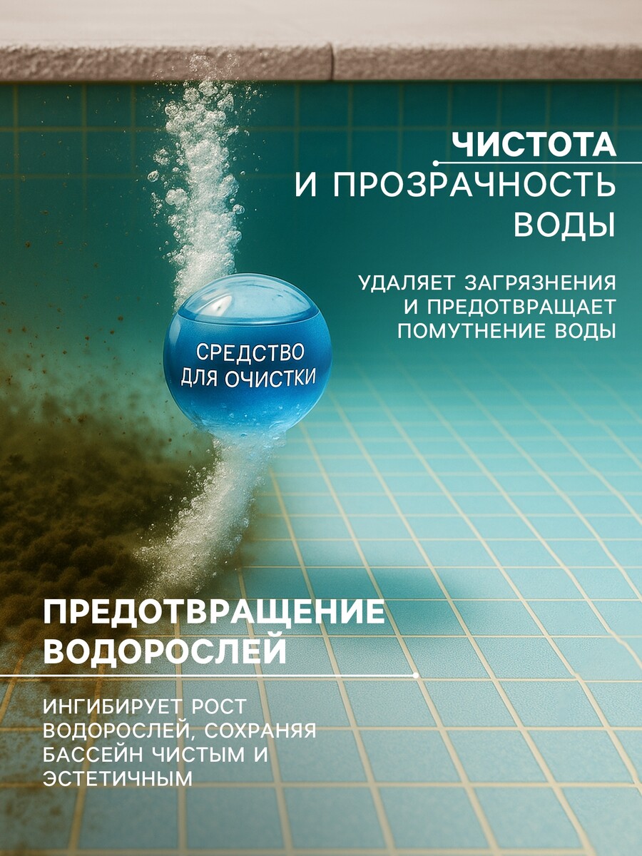 

Средство для очистки воды в бассейне aqualand, от водорослей, не пенящийся м, 1 л