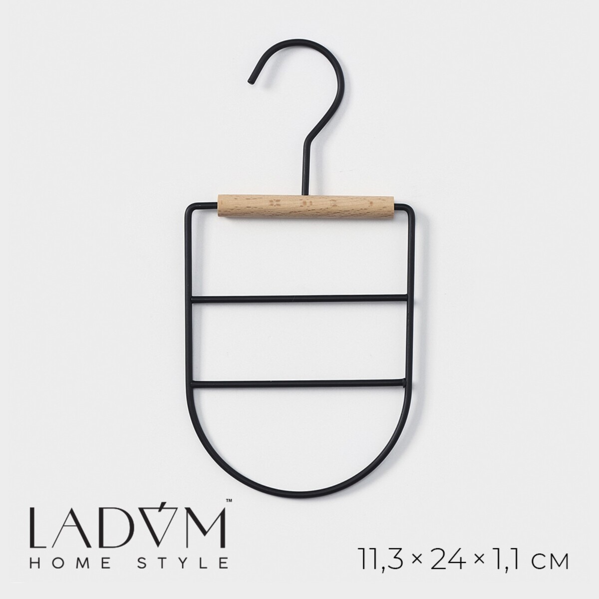 Вешалка органайзер для ремней и шарфов многоуровневая ladо́m laconique, 11,5×23,5×1,1 см, цвет черный вешалка органайзер для ремней и шарфов многоуровневая savanna wood 11 3×24×1 1 см розовый