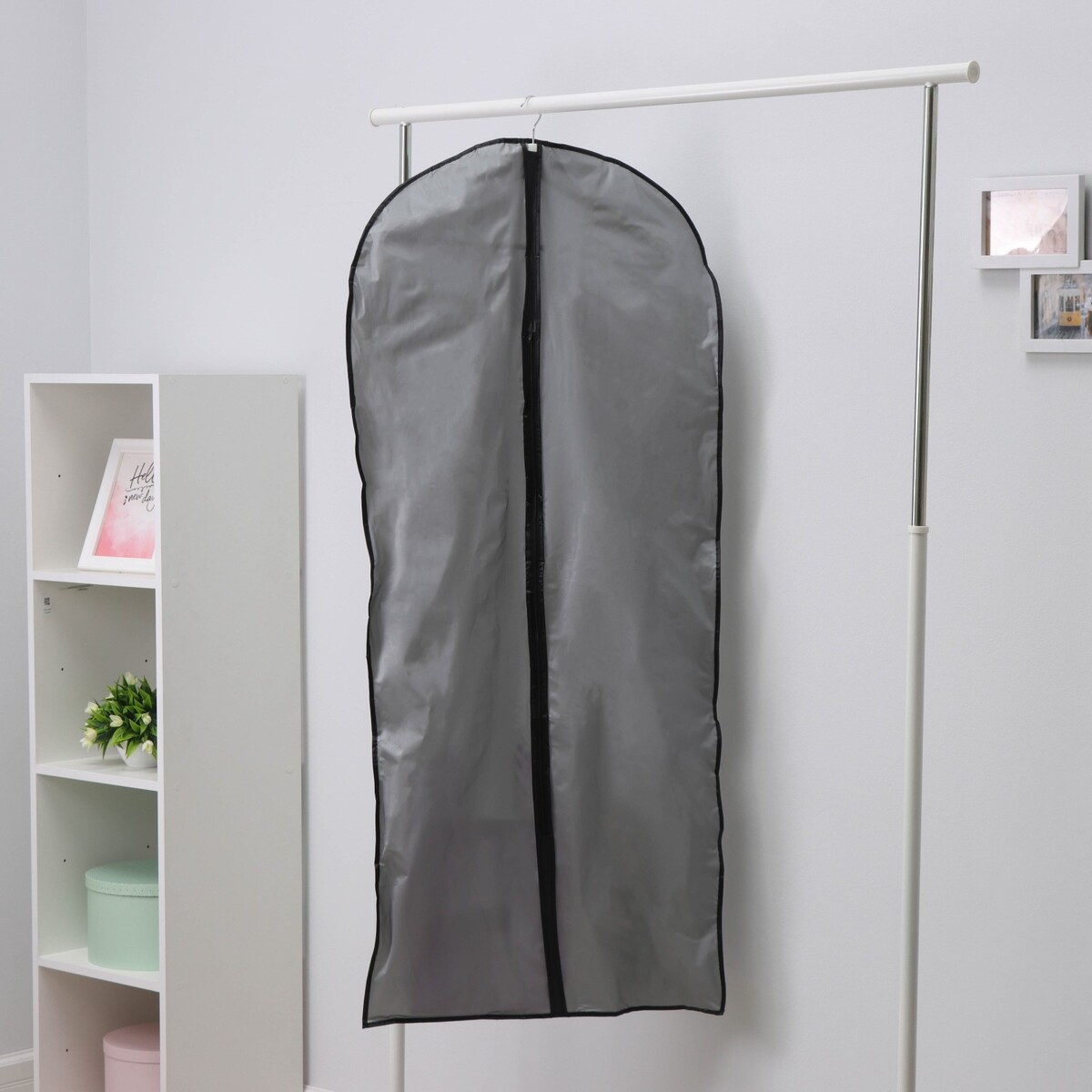 Чехол для одежды ladо́m, 60×137 см, плотный, peva, цвет серый чехол для одежды ladо́m 60×160 см peva прозрачный