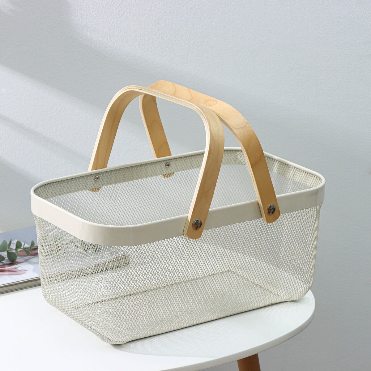 Корзинка универсальная прямоугольная ladо́m, 40×25×18,5 см, цвет белый корзинка для хлеба 21 5 см gefu бранч белый