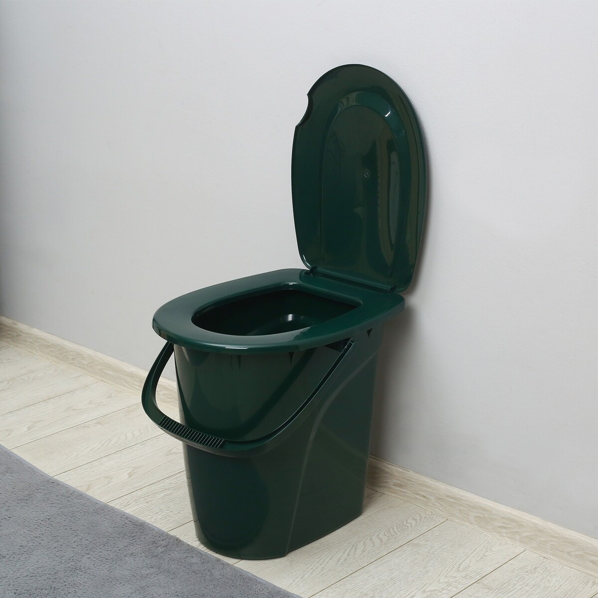 Ведро-туалет, h = 40 см, 24 л, съемный стульчак, зеленое ведро туалет h 40 см 24 л съемный стульчак зеленое