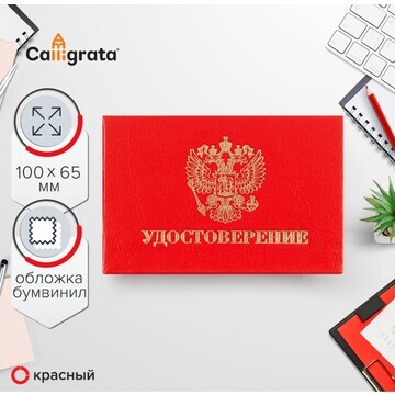 Удостоверение 100 х 65 мм, calligrata, ж