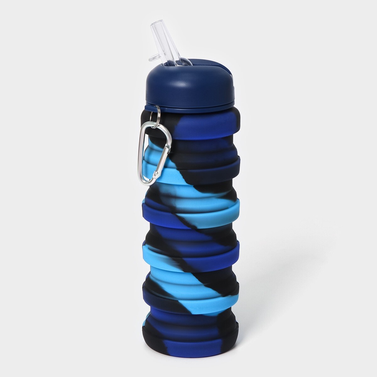 Бутылка складная, 500 мл, 7×21 см, цвет синий накладка силикон ibox case для samsung galaxy a13 с защитой камеры и подложкой синий