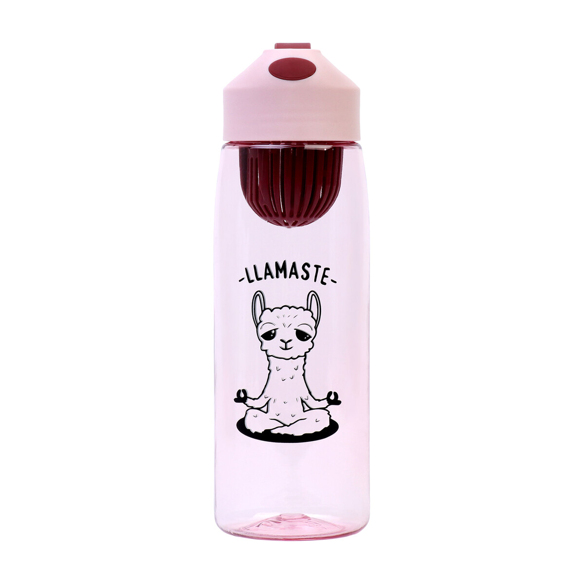 Бутылка для воды, 550 мл, llamaste, розовая