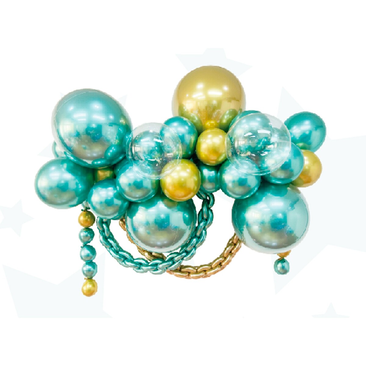 Набор для создания композиций из воздушных шаров, набор 52 шт., золото, зеленый набор для создания композиций из воздушных шаров набор 52 шт серебро сирененвый
