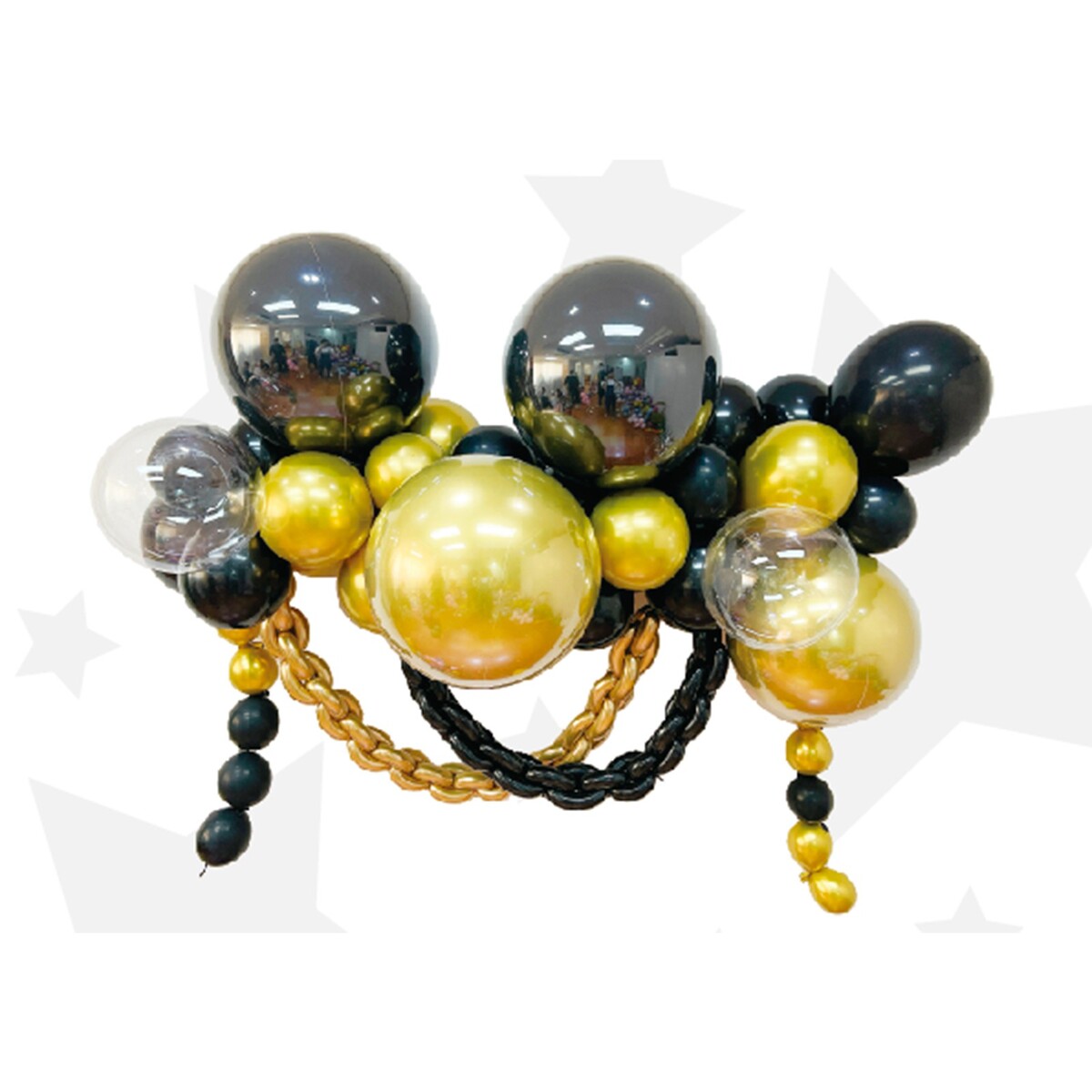 Набор для создания композиций из воздушных шаров, набор 52 шт. , черный, золото, прозрачный aqua crystals набор для творчества студия создания кристаллов делюкс