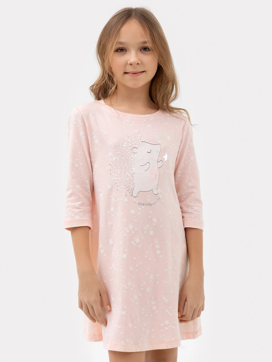 Сорочка ночная для девочек розовая со звездами Mark Formelle, цвет звезды на розовом 08169040 - фото 4