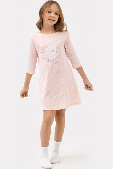 Сорочка ночная для девочек розовая со зв