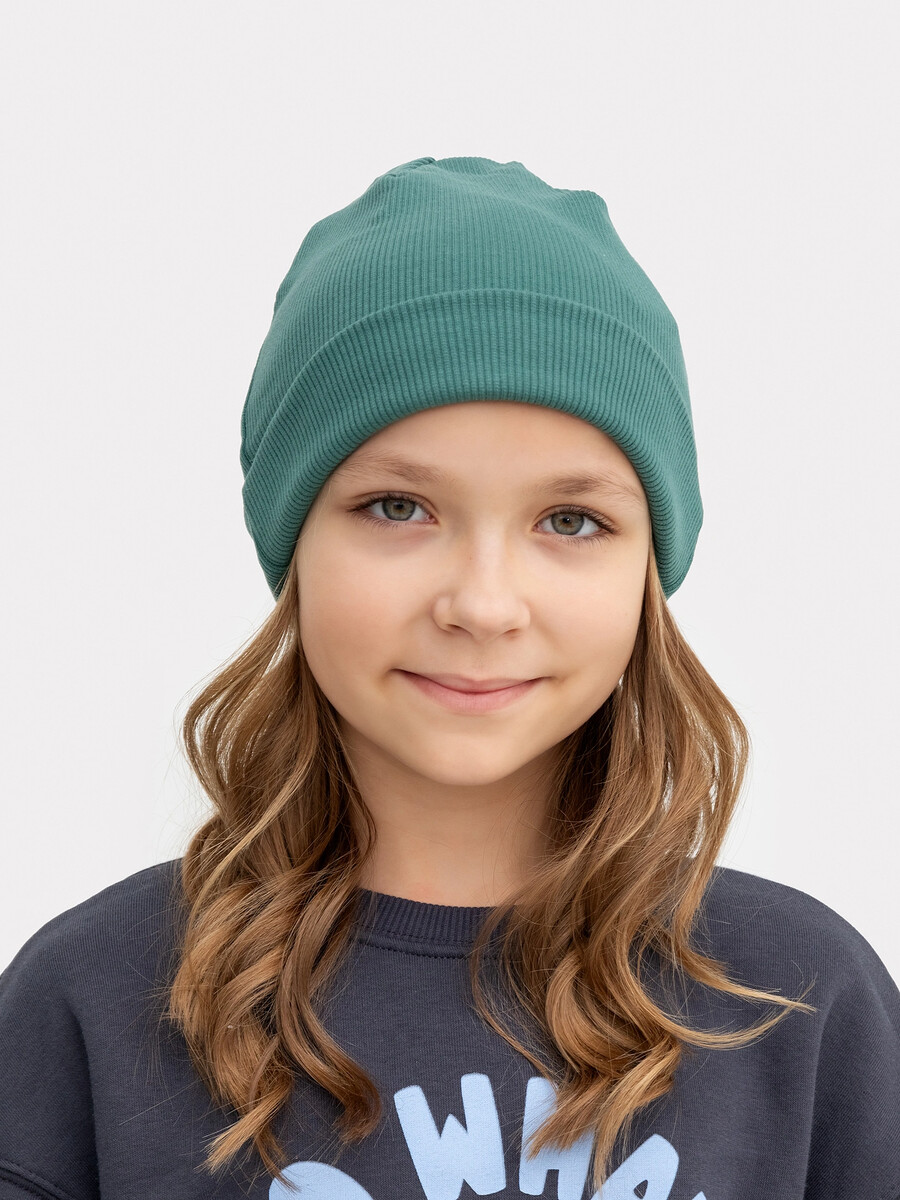 Шапка детская в зеленом цвете повязка на голову onlytop детская синий